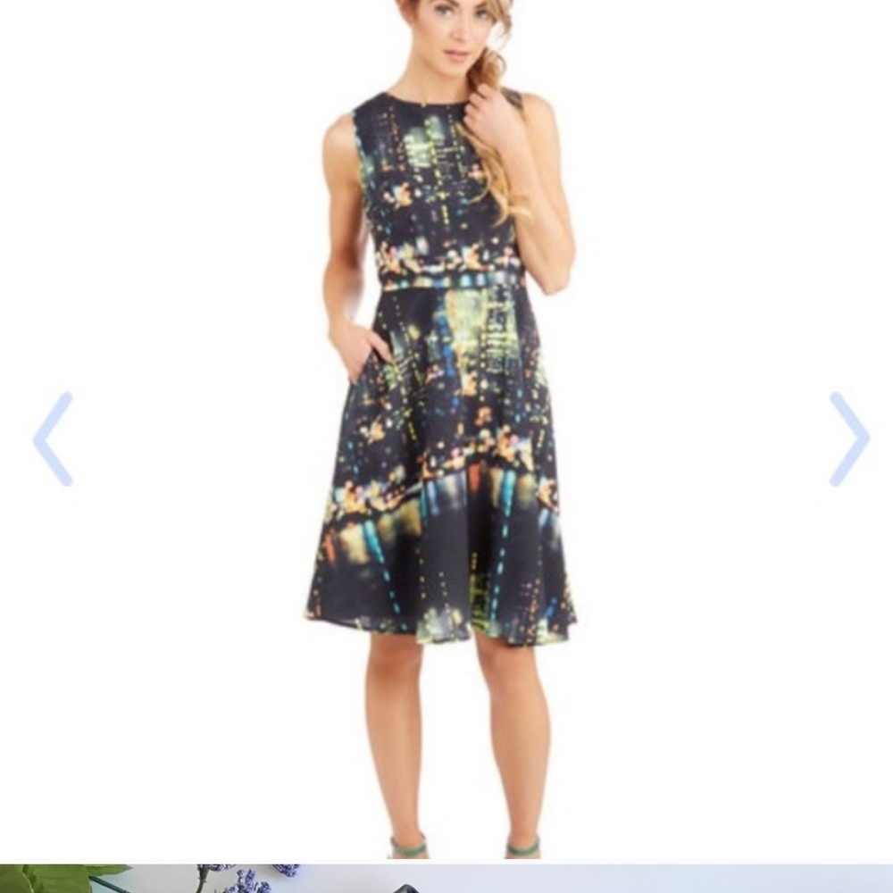 🙋Modcloth fervour city print dress sz m worn once